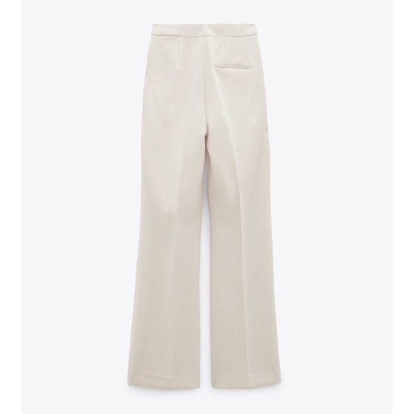 NWT Zara Flowy Pants Trousers Ecru SOLD OUT - Picture 3 of 5